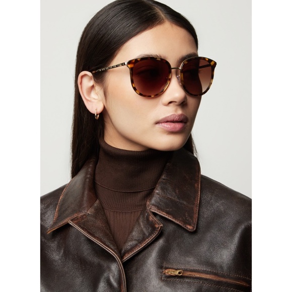 New in Case Original MICHAEL KORS Adrianna Bright Round Sunglasses MK1099B Gold main image 5